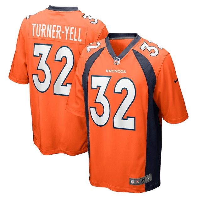 mens nike delarrin turner yell orange denver broncos game player jersey